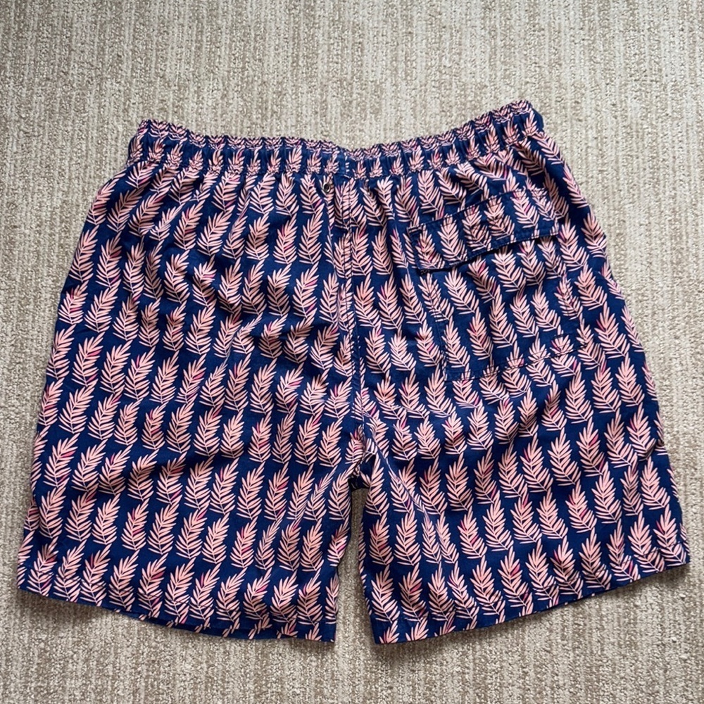 Tom and Teddy Mens XL Navy Pink Lined Swim Trunks Polyester Beach Shorts - Picture 12 of 16
